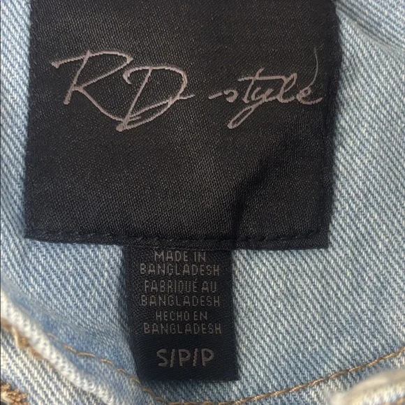 NWT RD Style Womens Light Blue Demi Crop Sherpa Lined Denim Jacket Size S/P - Picture 2 of 10